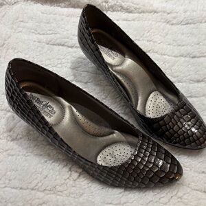 Coach and Four Gray Textured Flats